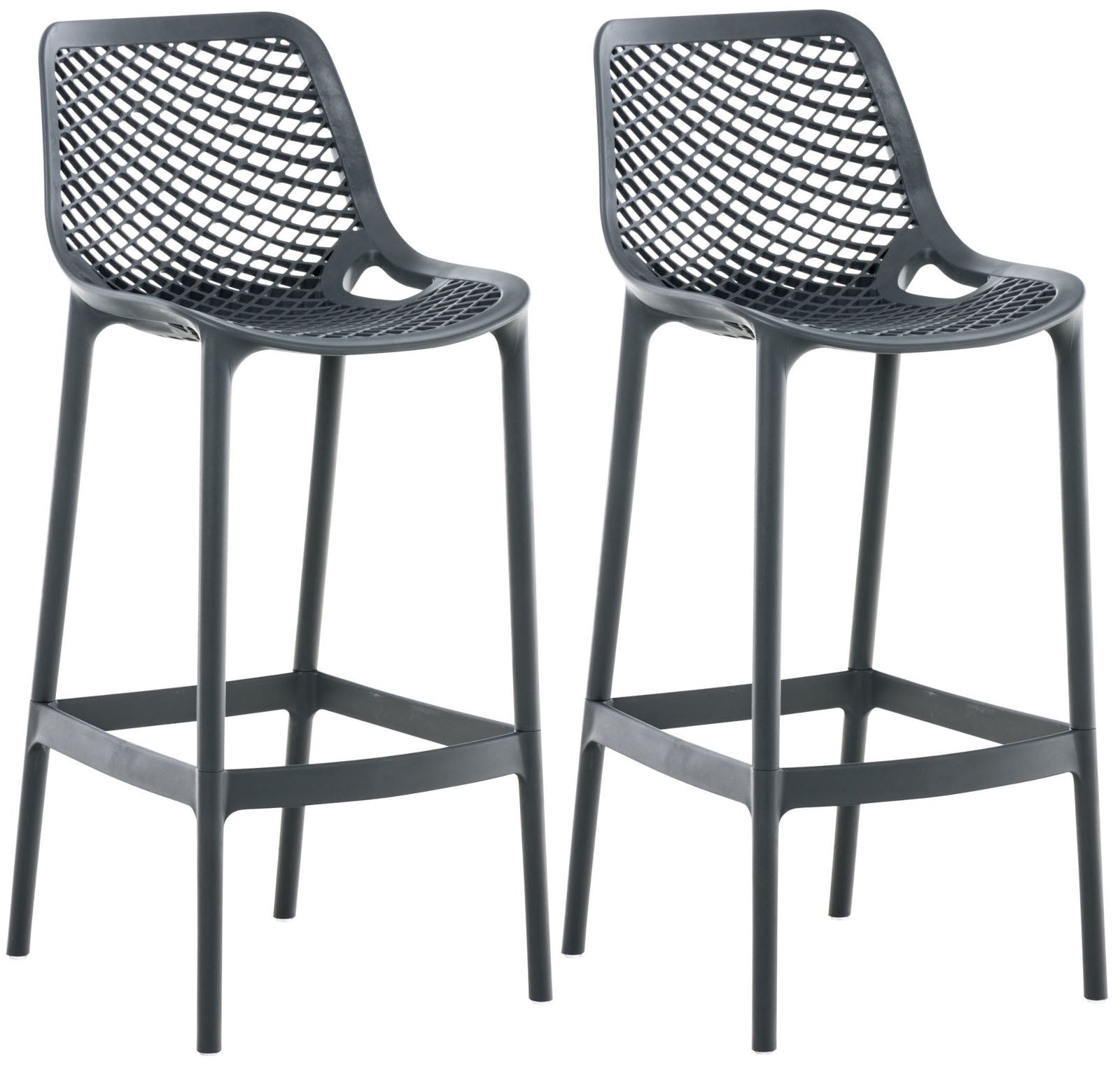 Set van 2 Buiten Barkrukken - Barstoelen - Waterafstotend & UV-bestendig Kleur donkergrijs