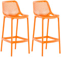 Set van 2 Buiten Barkrukken - Barstoelen - Waterafstotend & UV-bestendig Kleur oranje