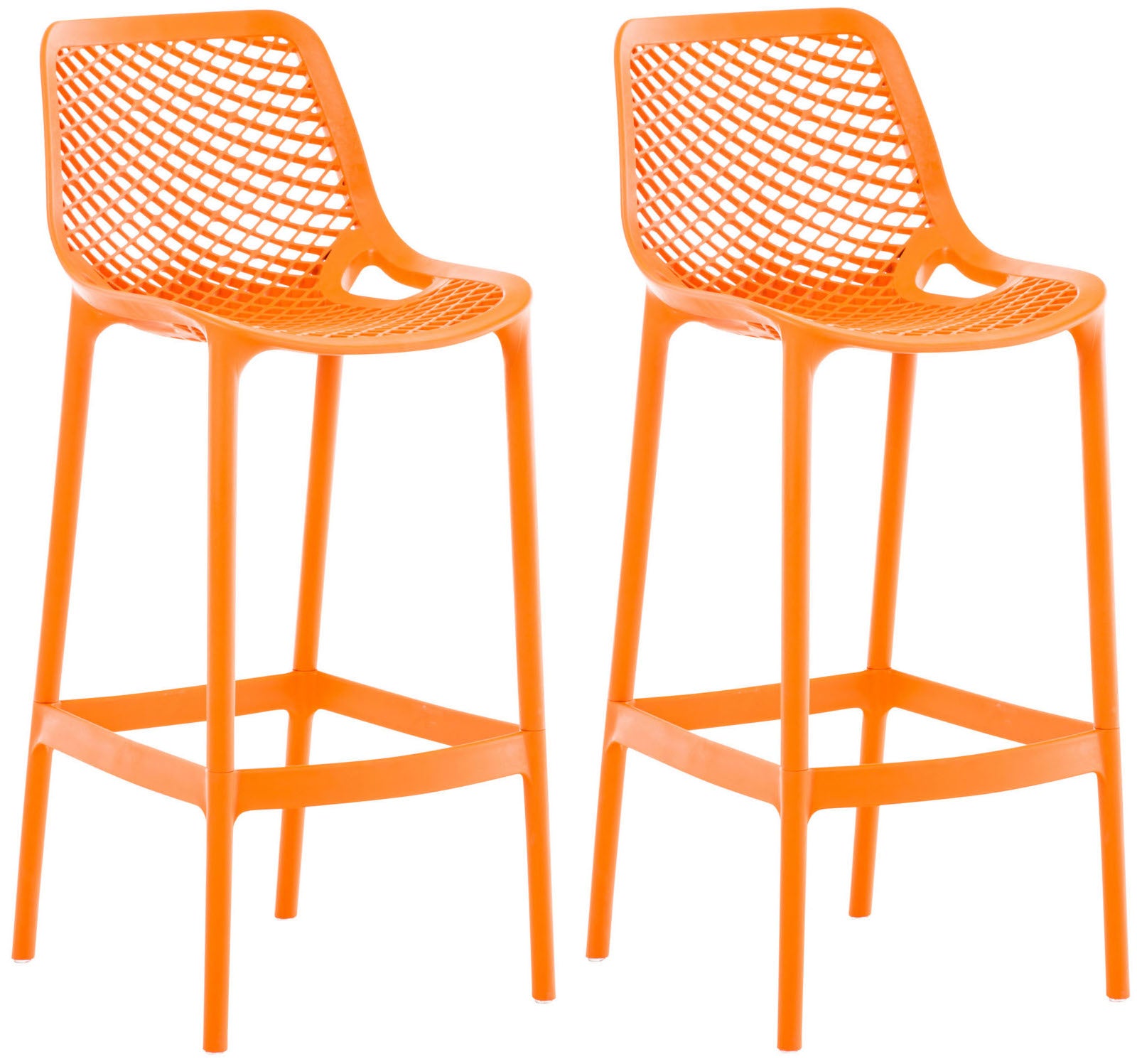 Set van 2 Buiten Barkrukken - Barstoelen - Waterafstotend & UV-bestendig Kleur oranje