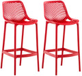 Set van 2 Buiten Barkrukken - Barstoelen - Waterafstotend & UV-bestendig Kleur rood