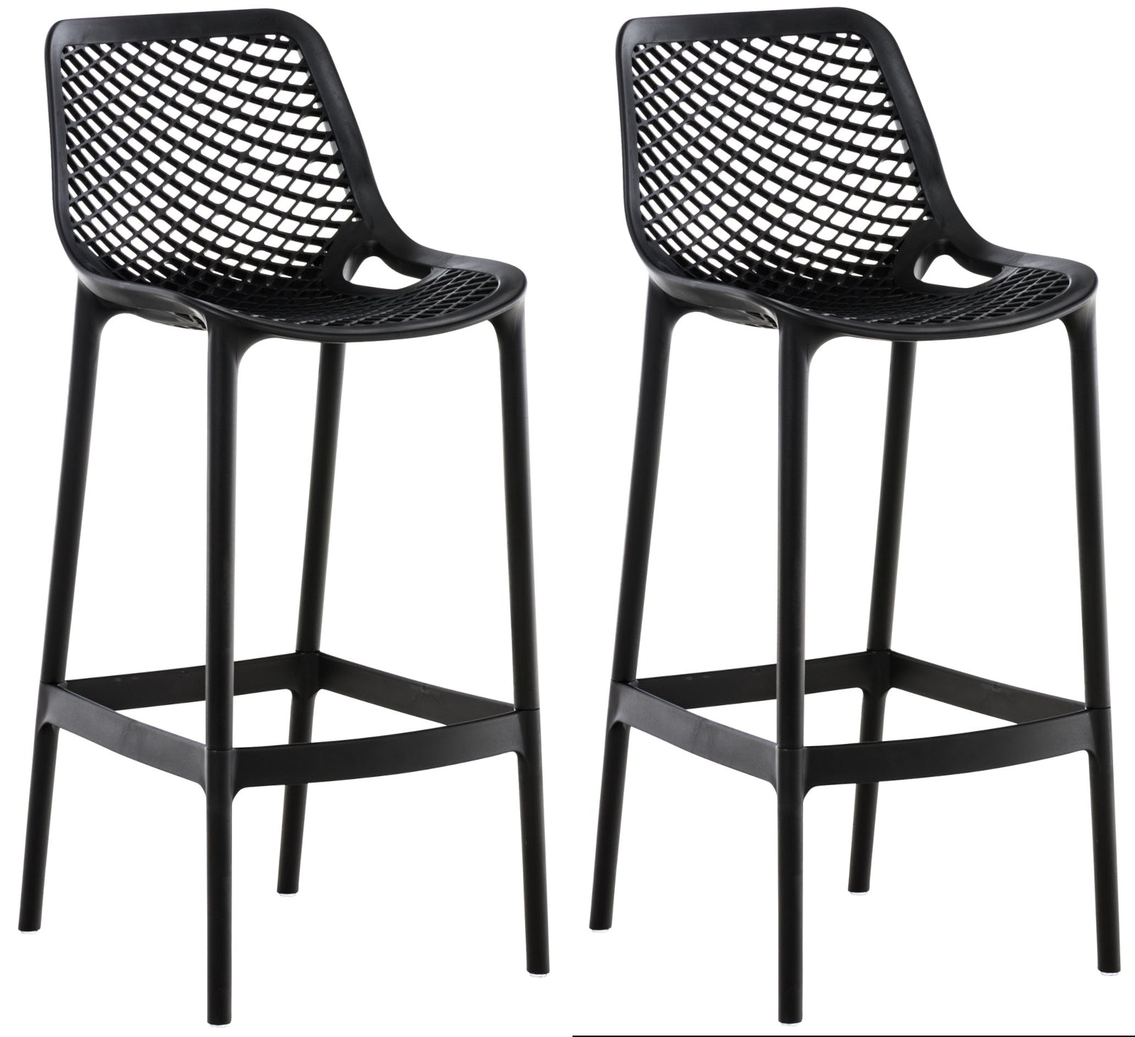 Set van 2 Buiten Barkrukken - Barstoelen - Waterafstotend & UV-bestendig Kleur zwart
