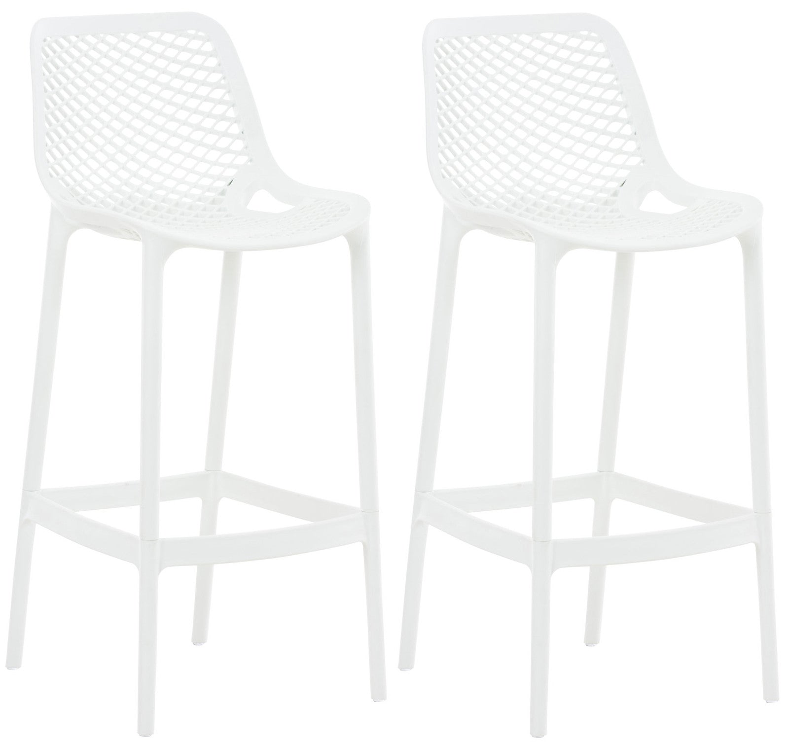 Set van 2 Buiten Barkrukken - Barstoelen - Waterafstotend & UV-bestendig Kleur wit