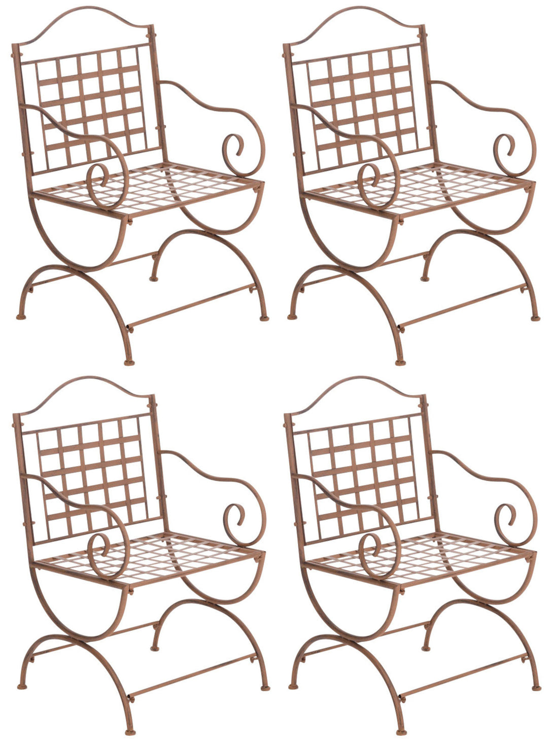 4-delige Set Tuinstoelen - Buitenstoelen - Nostalgisch Design & Extreem Stabiel Kleur bronzen