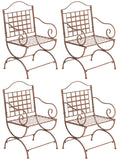 4-delige Set Tuinstoelen - Buitenstoelen - Nostalgisch Design & Extreem Stabiel Kleur antiek bruin