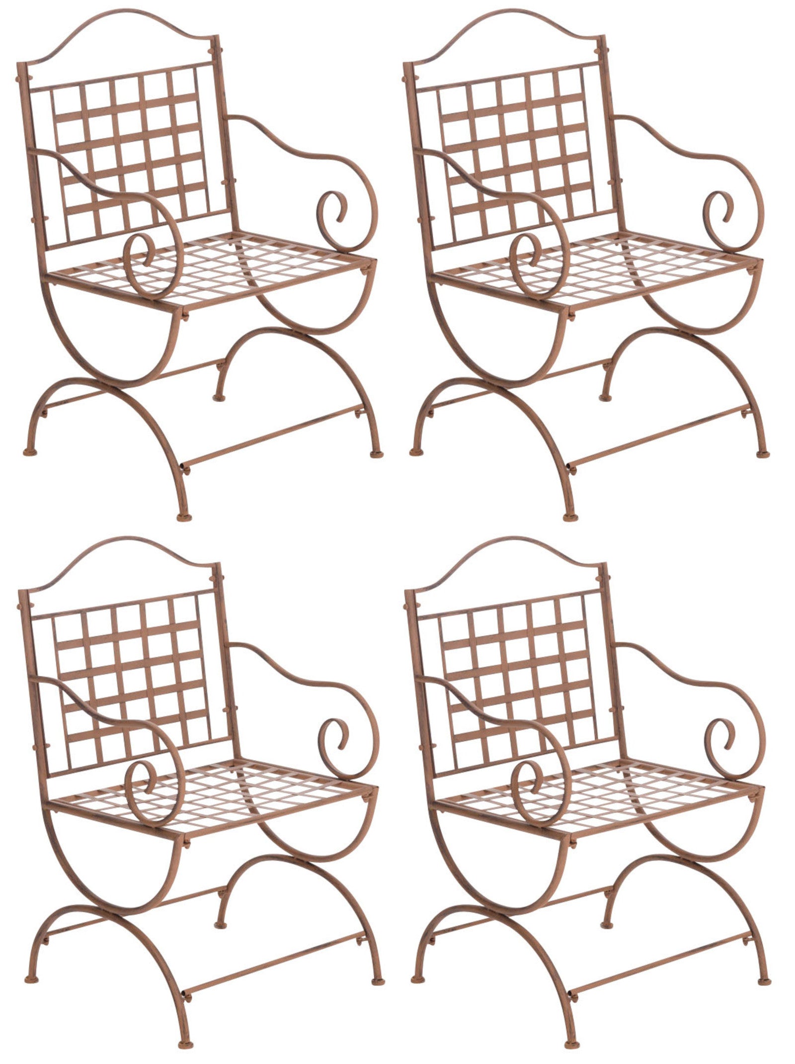 4-delige Set Tuinstoelen - Buitenstoelen - Nostalgisch Design & Extreem Stabiel Kleur antiek bruin
