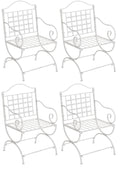 4-delige Set Tuinstoelen - Buitenstoelen - Nostalgisch Design & Extreem Stabiel Kleur antiek wit