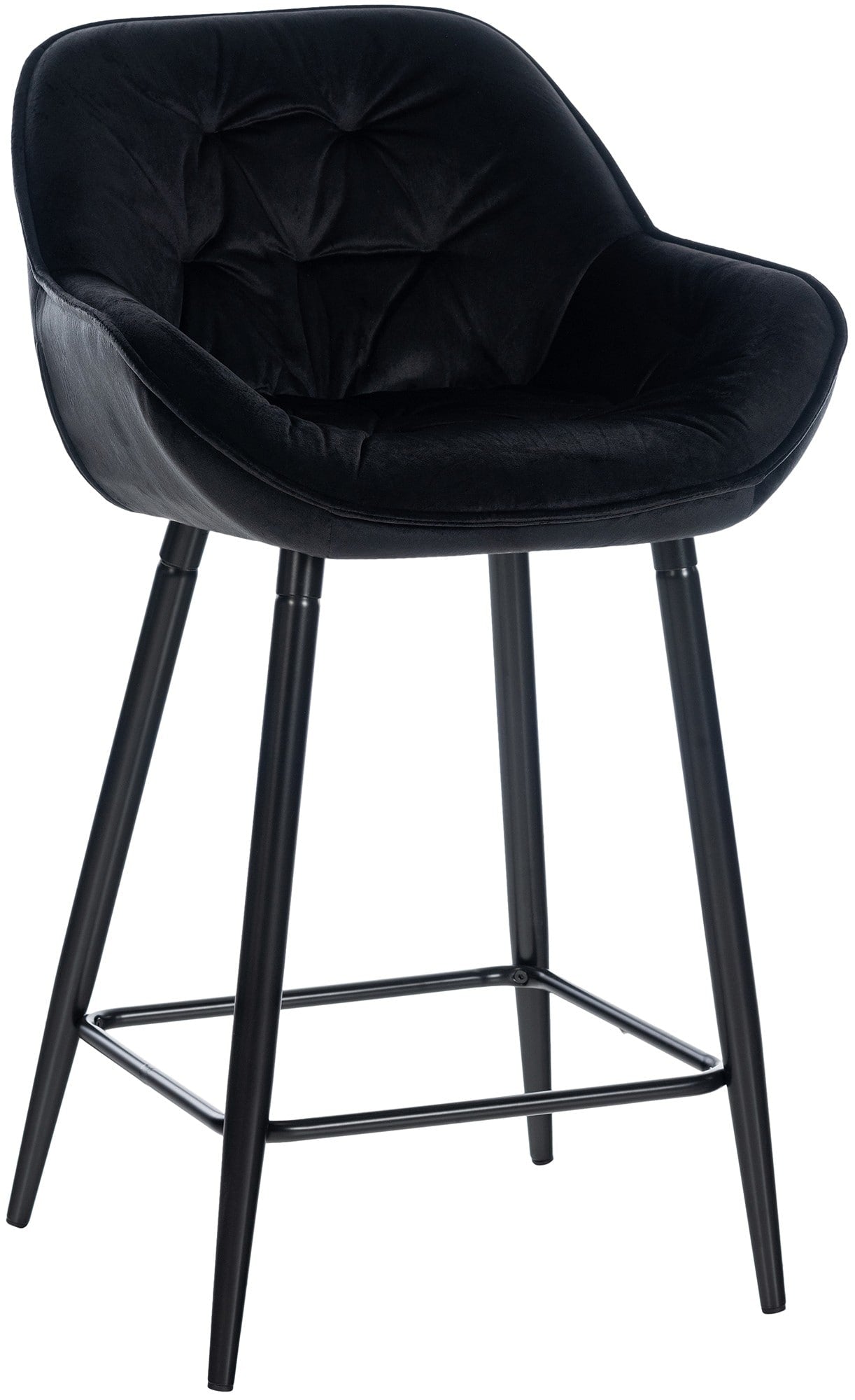Barkruk - Hoge Stoel, Modern Ontwerp, Voetsteun & 150 kg Draagkracht Kleur zwart Materiaal zacht