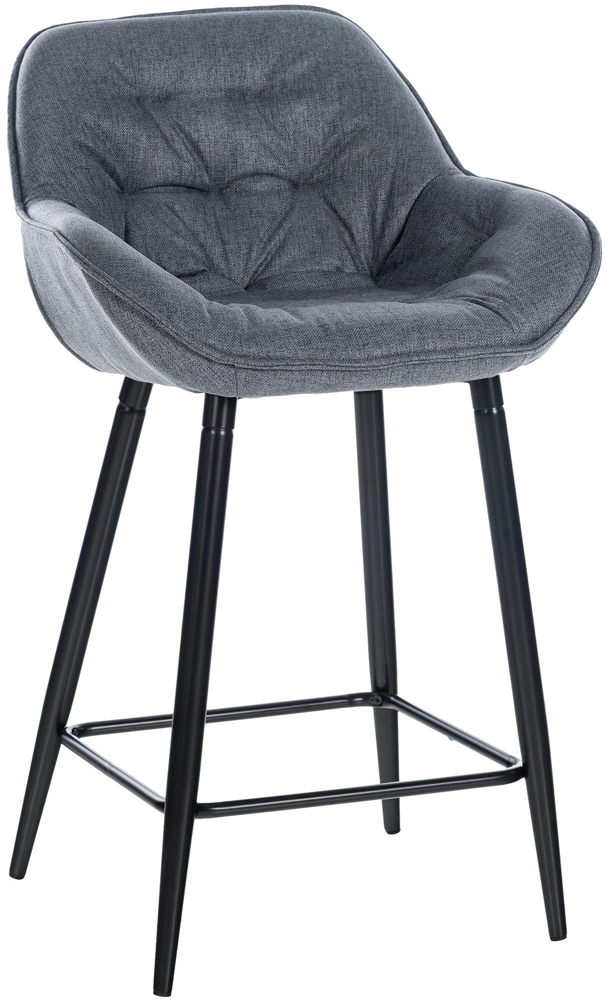 Barkruk - Hoge Stoel, Modern Ontwerp, Voetsteun & 150 kg Draagkracht Kleur grijs Materiaal Stof