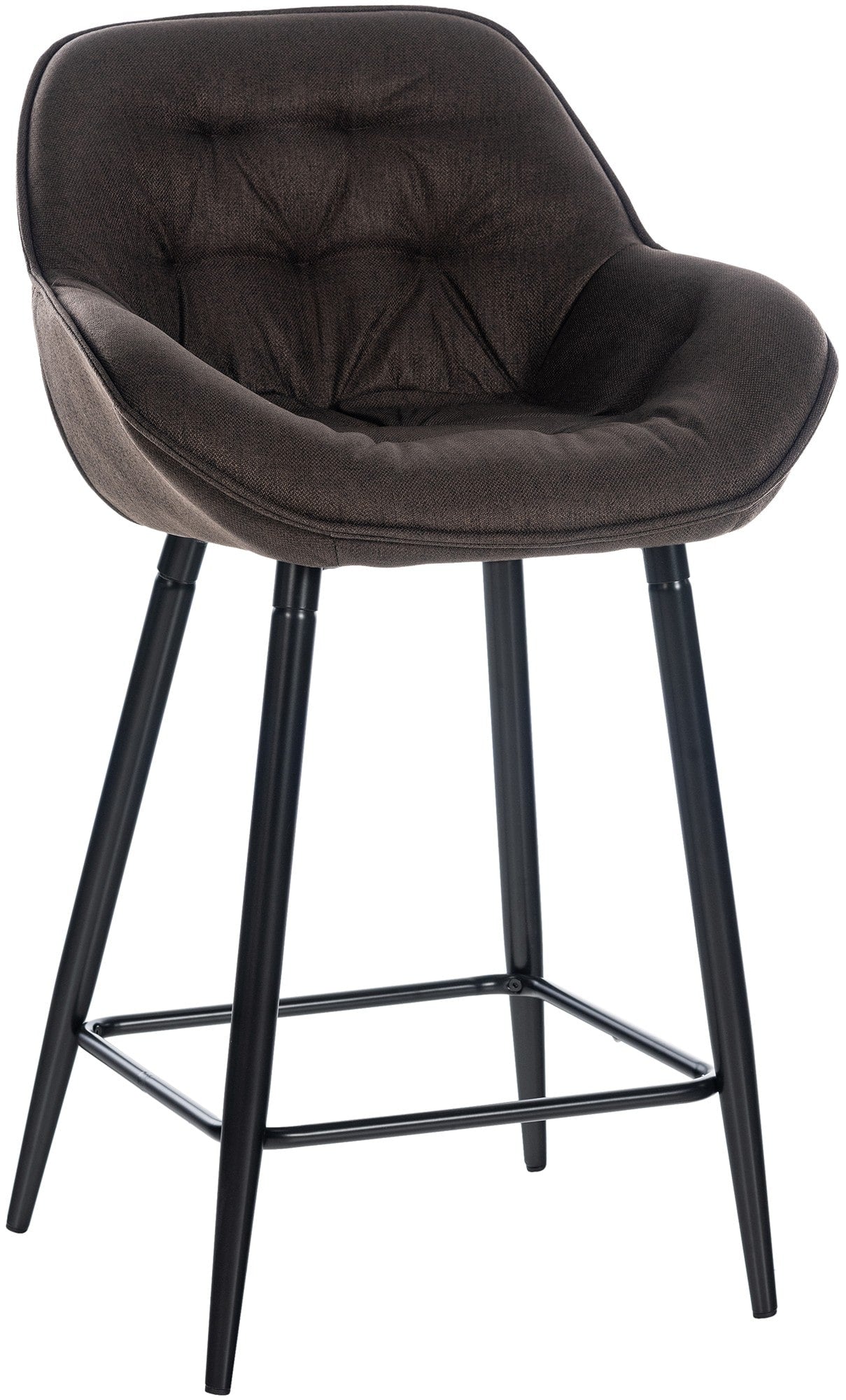 Barkruk - Hoge Stoel, Modern Ontwerp, Voetsteun & 150 kg Draagkracht Kleur bruin Materiaal Stof