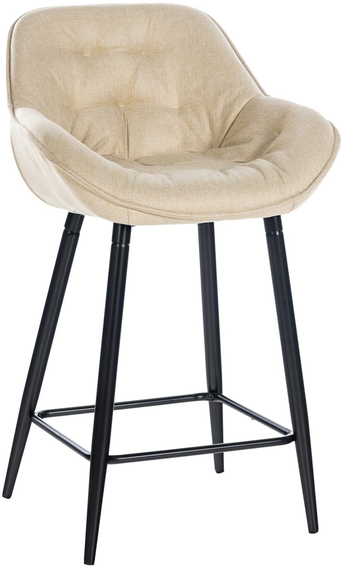 Moderne Barkruk - Hoge Kruk - Comfortabele Zitting, Stabiel metalen frame Kleur crème