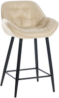 Moderne Barkruk - Hoge Kruk - Comfortabele Zitting, Stabiel metalen frame Kleur crème