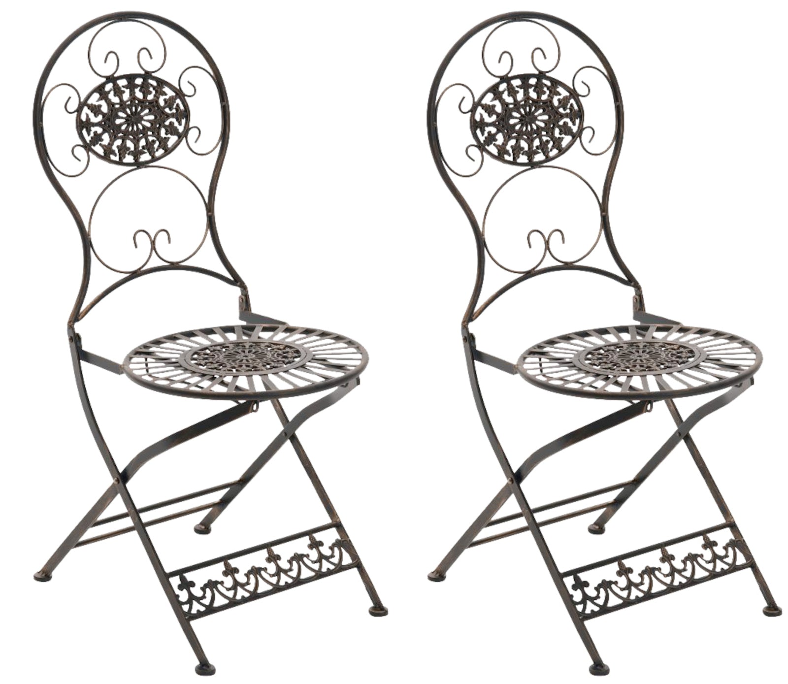 2-delige set Klapstoelen - Terrasstoelen - Nostalgisch Design Kleur bronzen