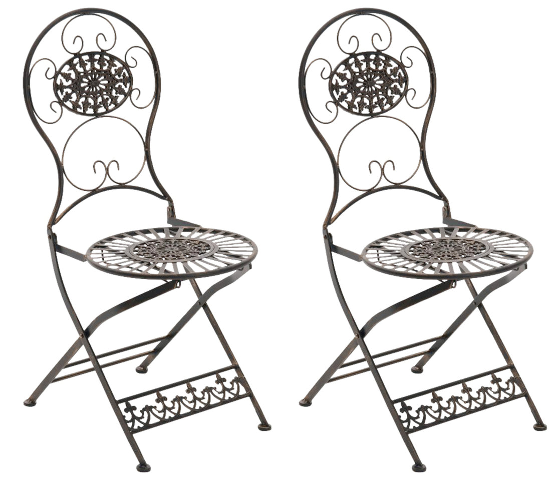 2-delige set Klapstoelen - Terrasstoelen - Nostalgisch Design Kleur bronzen