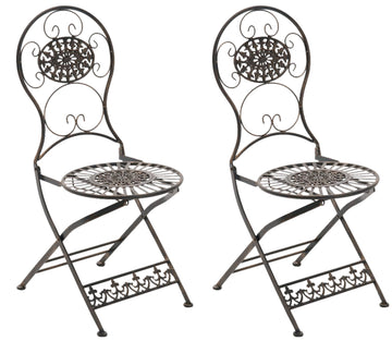2-delige set Klapstoelen - Terrasstoelen - Nostalgisch Design Kleur bronzen