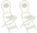 2-delige set Klapstoelen - Terrasstoelen - Nostalgisch Design Kleur antiek-creme