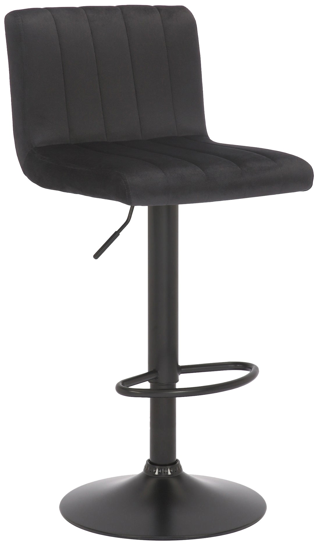 Barkruk met Fluweel Bekleding - Keukenstoel - Hoog Zitcomfort, Vloerbeschermers Kleur zwart