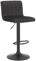 Barkruk met Fluweel Bekleding - Keukenstoel - Hoog Zitcomfort, Vloerbeschermers Kleur zwart