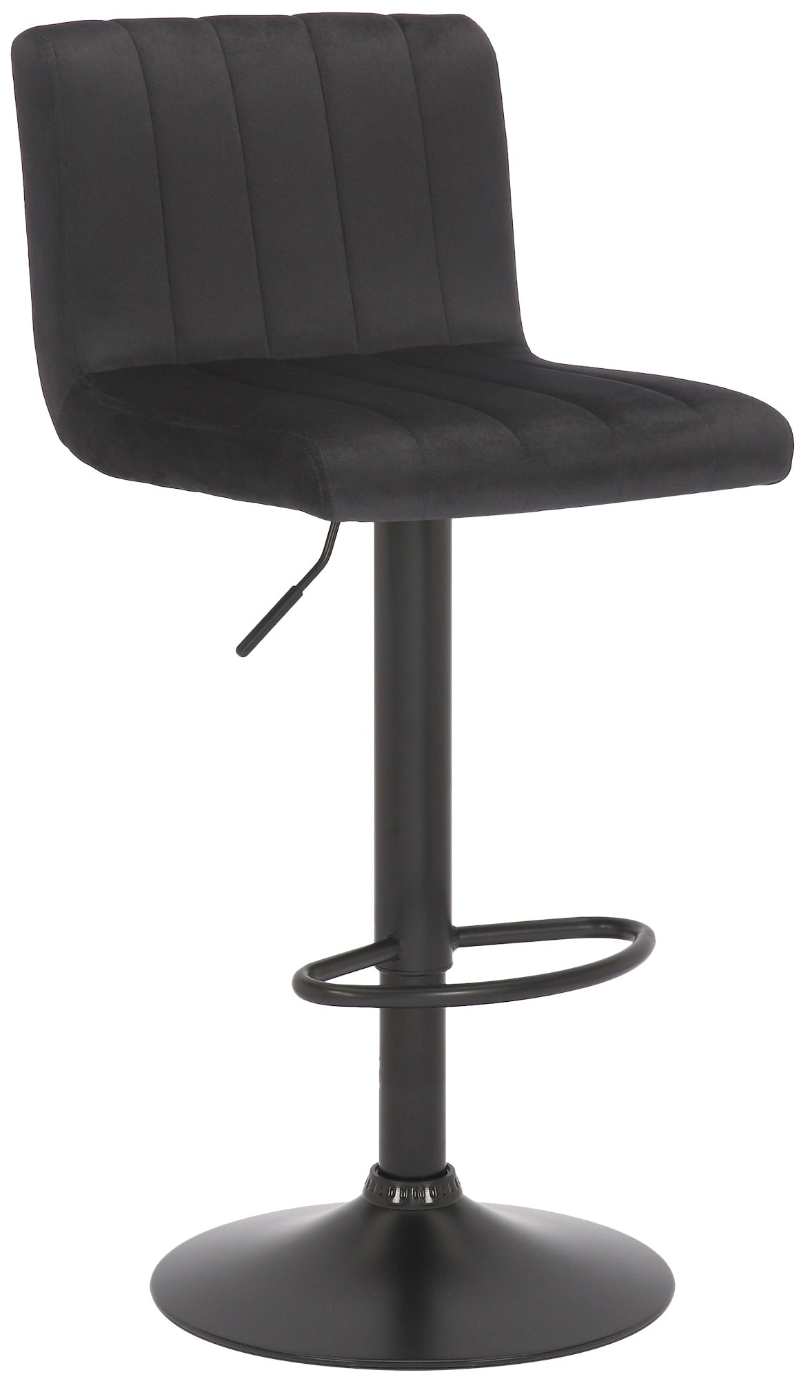 Barkruk met Fluweel Bekleding - Keukenstoel - Hoog Zitcomfort, Vloerbeschermers Kleur zwart