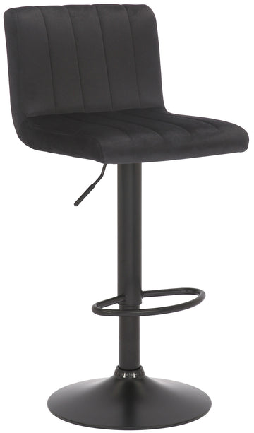 Barkruk met Fluweel Bekleding - Keukenstoel - Hoog Zitcomfort, Vloerbeschermers Kleur zwart