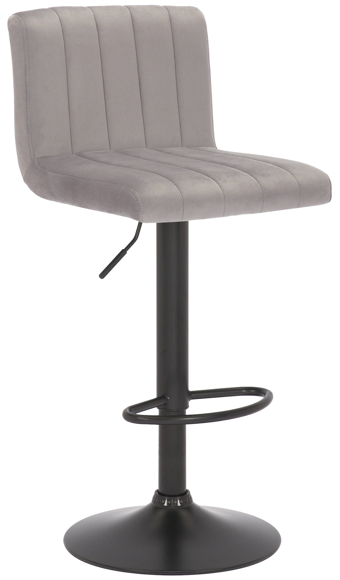 Barkruk met Fluweel Bekleding - Keukenstoel - Hoog Zitcomfort, Vloerbeschermers Kleur grijs