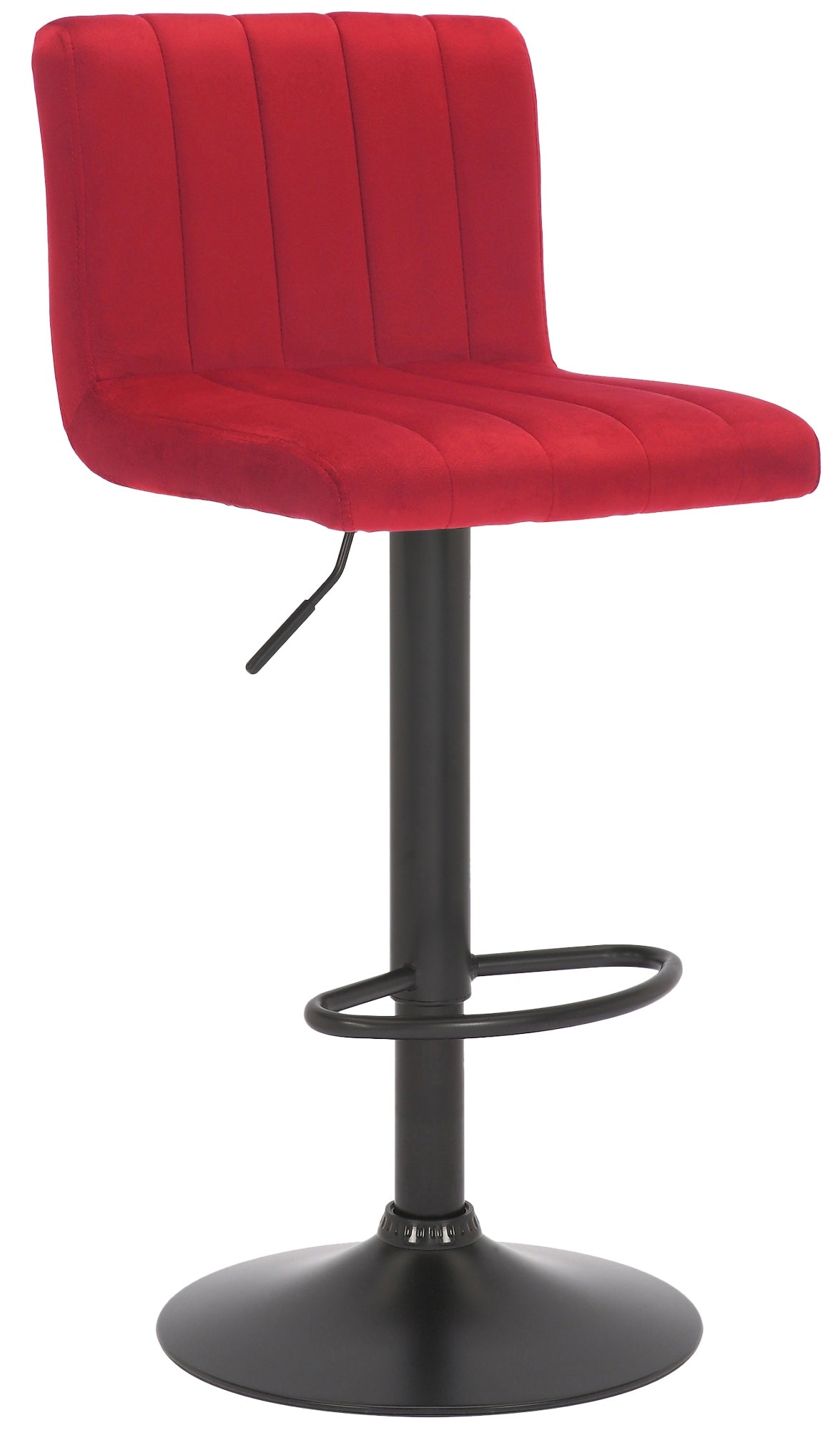 Barkruk met Fluweel Bekleding - Keukenstoel - Hoog Zitcomfort, Vloerbeschermers Kleur rood