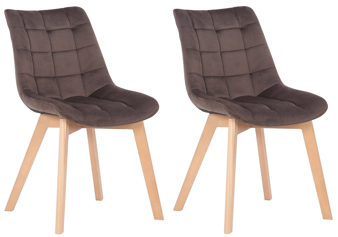 2-delige Set Eetkamerstoelen in Fluweel - Keukenstoelen - Comfortabele Vulling Kleur blauw