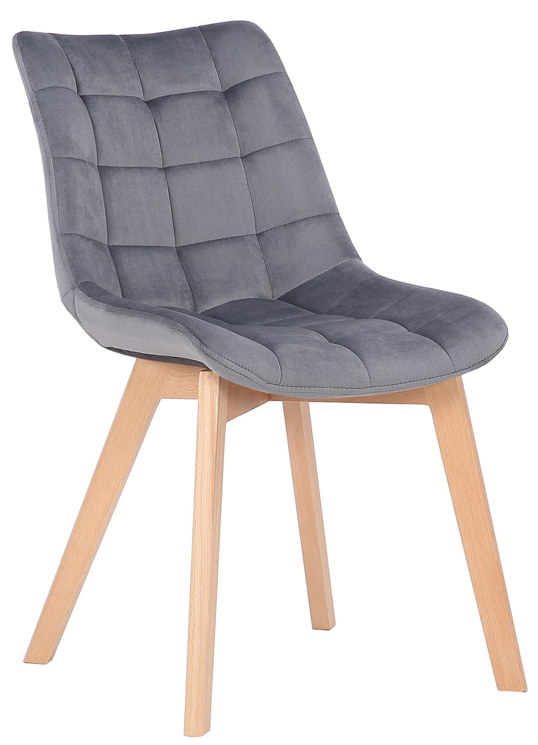 Set van 2 Fluwelen Eetkamerstoelen - Dining Chairs - Comfortabele Zithouding Kleur grijs