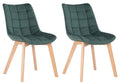 2-delige Set Eetkamerstoelen in Fluweel - Keukenstoelen - Comfortabele Vulling Kleur groen