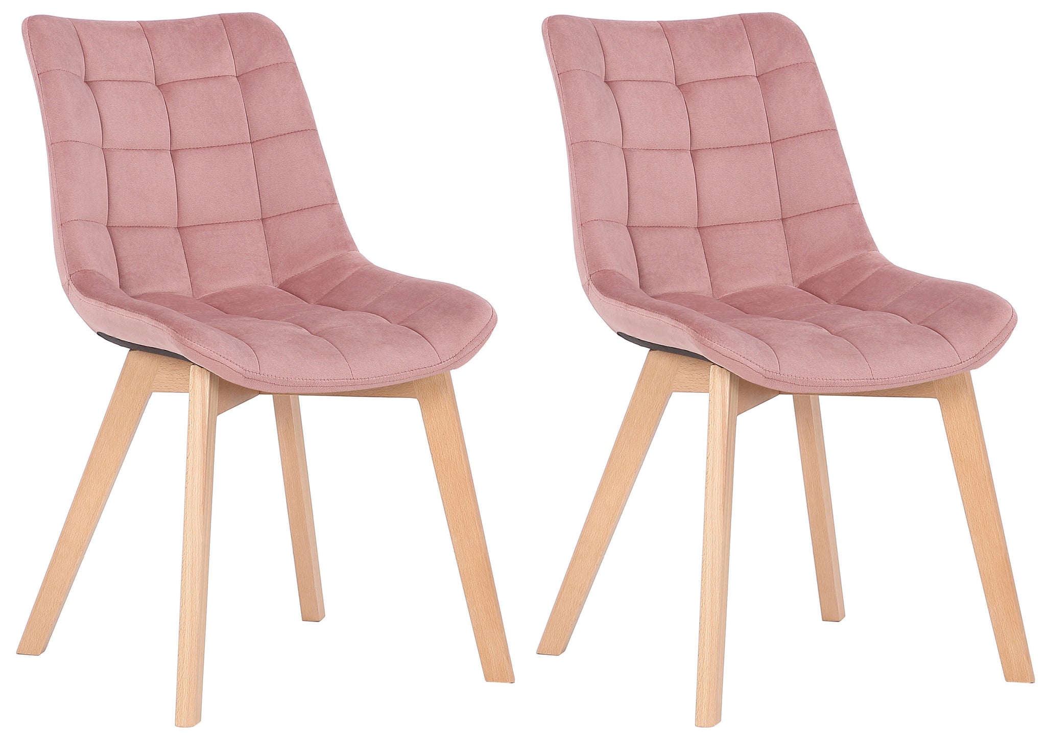 2 x Fluwelen Eetkamerstoelen - Fluweel - Comfortabele Rugleuning, Onderhoudsvriendelijk Kleur roze