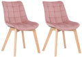 2 x Fluwelen Eetkamerstoelen - Fluweel - Comfortabele Rugleuning, Onderhoudsvriendelijk Kleur roze