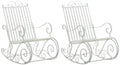 2-delige set Antieke Schommelstoelen - Retro Blikvangers - Handgemaakt Design Kleur wit