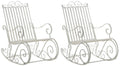 Set van 2 Antieke Schommelstoelen - Terrasstoelen - Schommelende Gezelligheid Kleur antiek wit