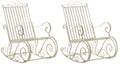 Set van 2 Antieke Schommelstoelen - Terrasstoelen - Schommelende Gezelligheid Kleur antiek-creme