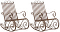 Set van 2 Antieke Schommelstoelen - Terrasstoelen - Schommelende Gezelligheid Kleur bruin