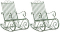 Set van 2 Antieke Schommelstoelen - Terrasstoelen - Schommelende Gezelligheid Kleur antiek-groen