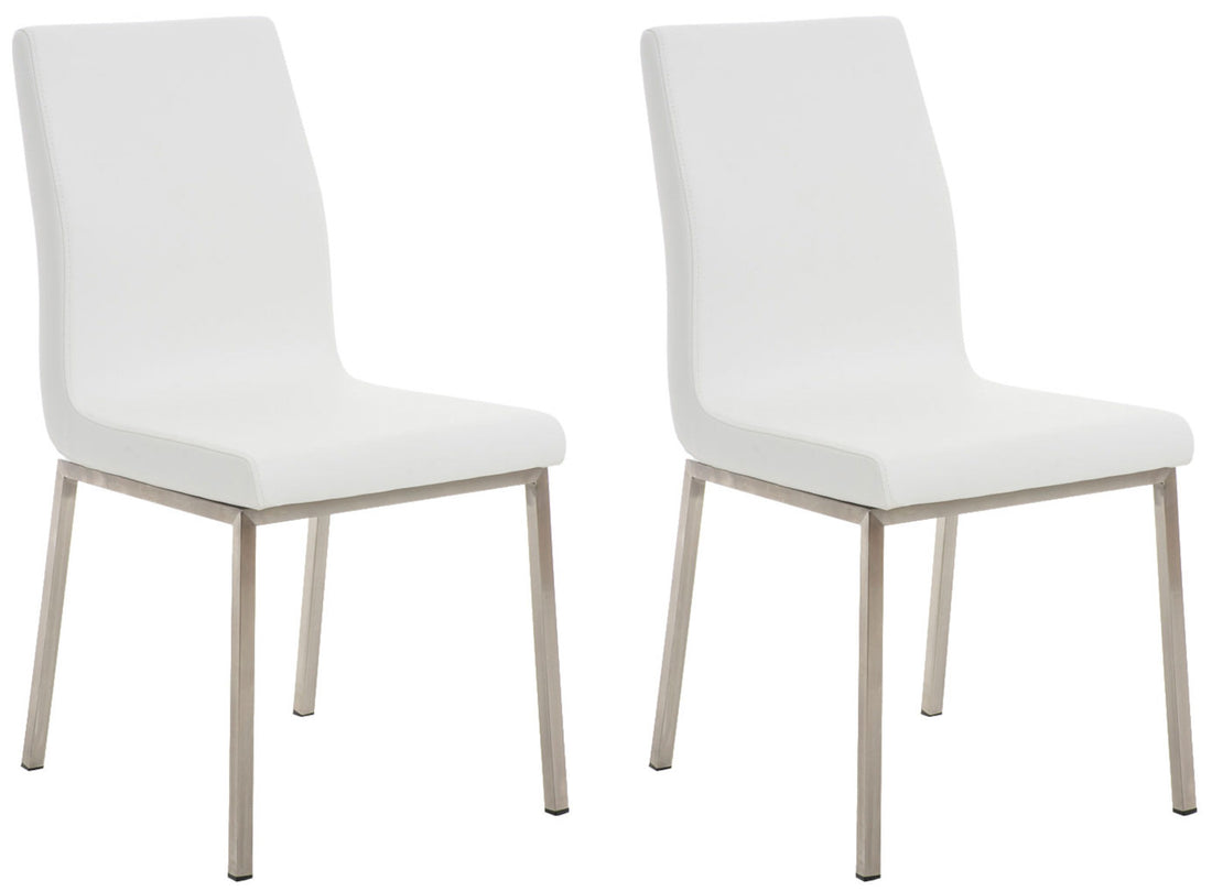 2-delige Set Design Eetkamerstoelen - Moderne Stoelen - Comfortabele Bekleding, Kleur wit