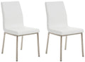 2-delige Set Design Eetkamerstoelen - Moderne Stoelen - Comfortabele Bekleding, Kleur wit