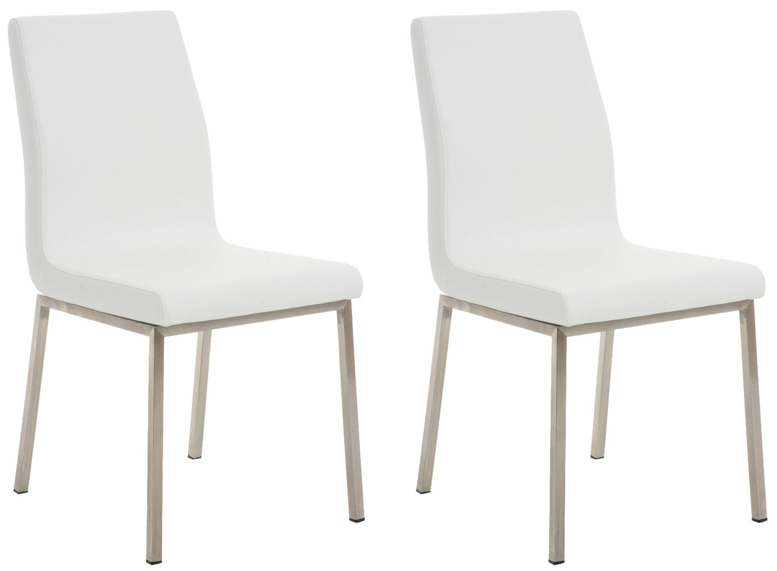 2-delige Set Design Eetkamerstoelen - Moderne Stoelen - Comfortabele Bekleding, Kleur wit