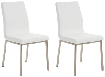 2-delige Set Design Eetkamerstoelen - Moderne Stoelen - Comfortabele Bekleding, Kleur wit