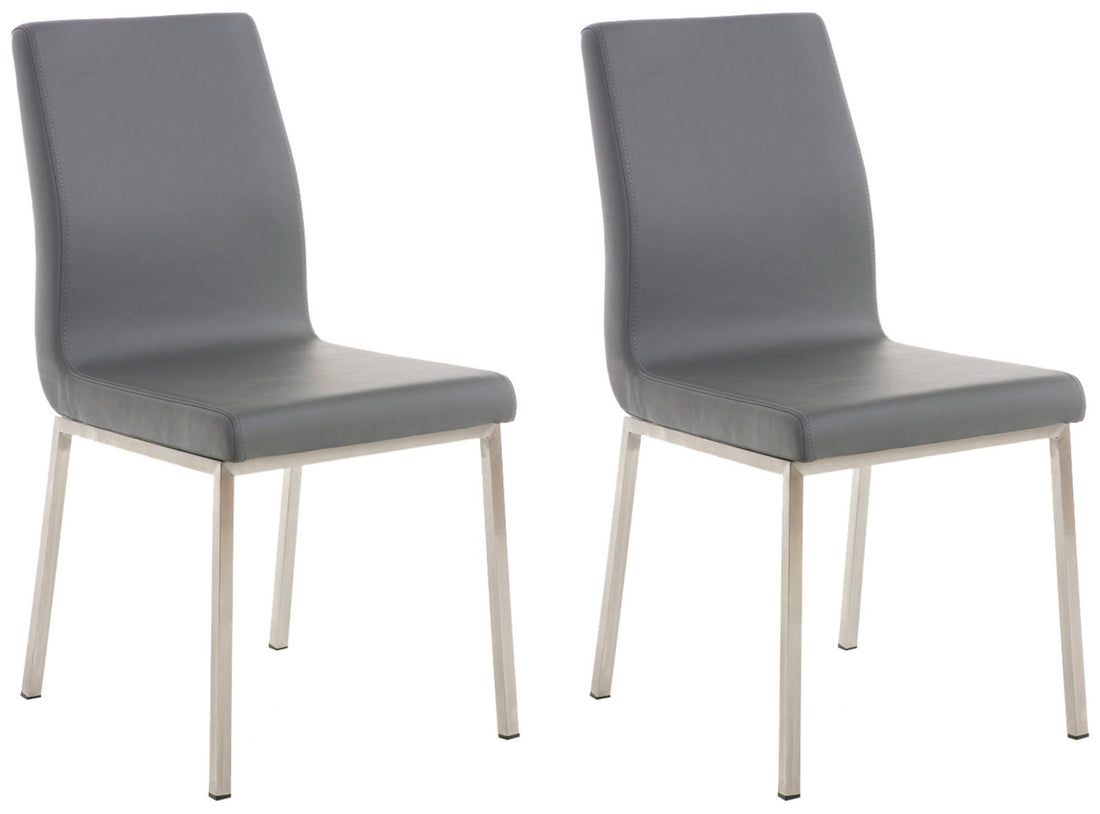 2-delige set Roestvrijstalen Eetkamerstoelen - Designstoelen - Comfortabele Zitting Kleur zwart