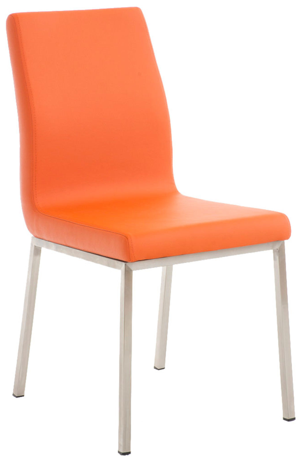 Set van 2 Design Eetkamerstoelen - Keukenstoelen - Comfortabele Kunstleren Zitting Kleur oranje