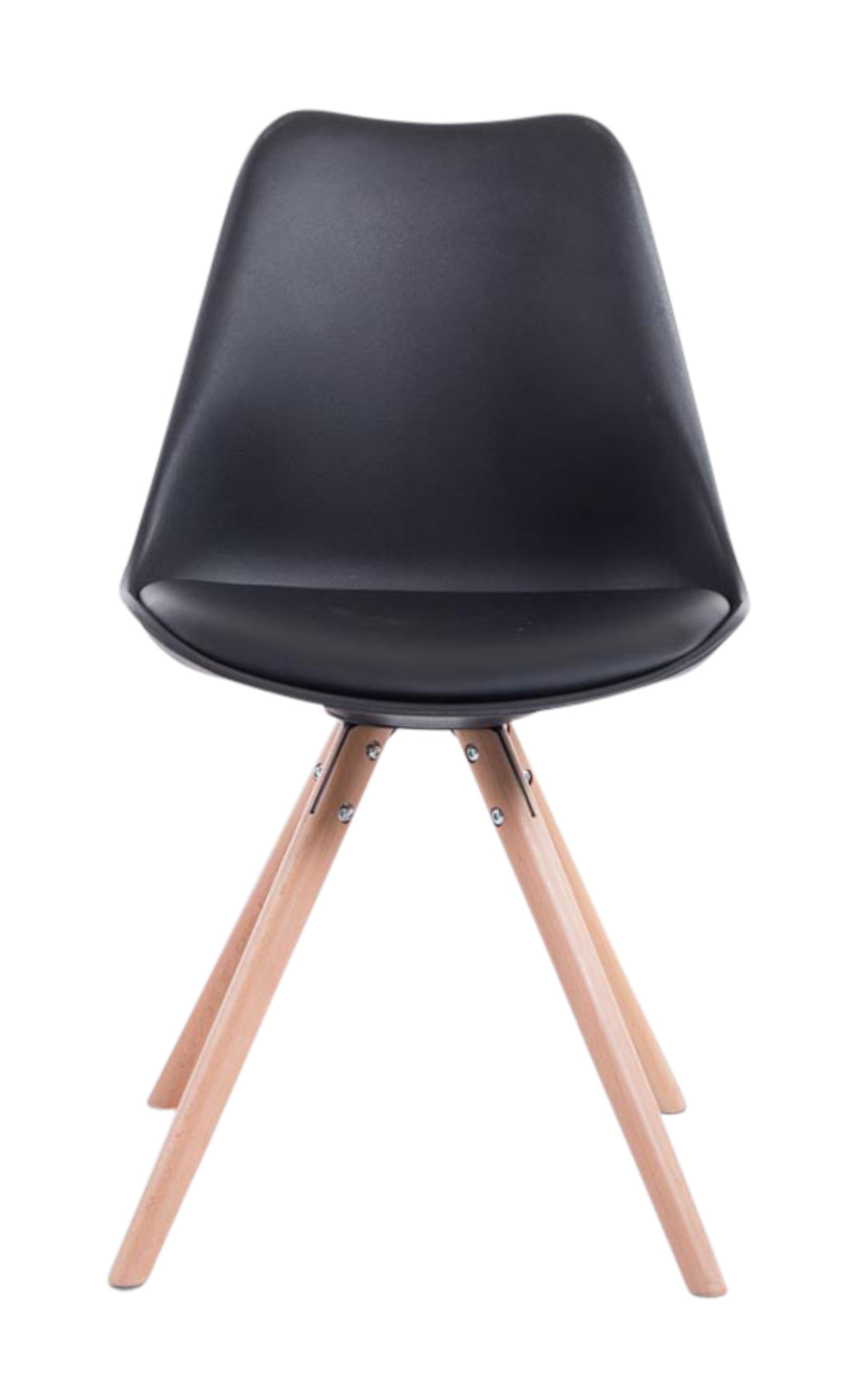 Set van 4 Eetkamerstoelen, Dining Chairs, Hoog Comfort - Kunstleer & Hout Kleur zwart