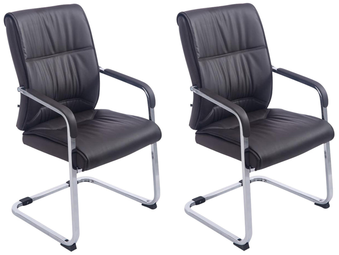 Set van 2 Luxe Eetkamerstoelen - Vrijdragende Stoelen - Ergonomisch Design Kleur bruin