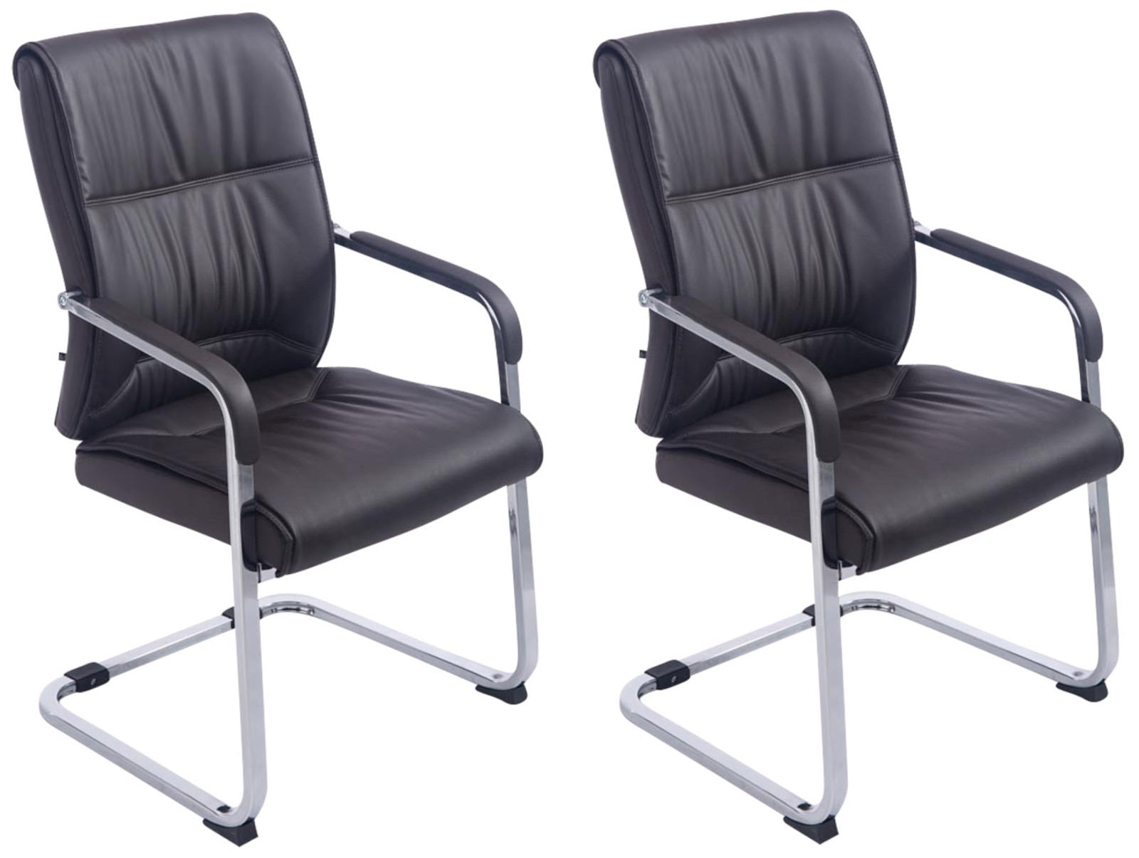 Set van 2 Luxe Eetkamerstoelen - Vrijdragende Stoelen - Ergonomisch Design Kleur bruin