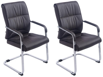 Set van 2 Luxe Eetkamerstoelen - Vrijdragende Stoelen - Ergonomisch Design Kleur bruin