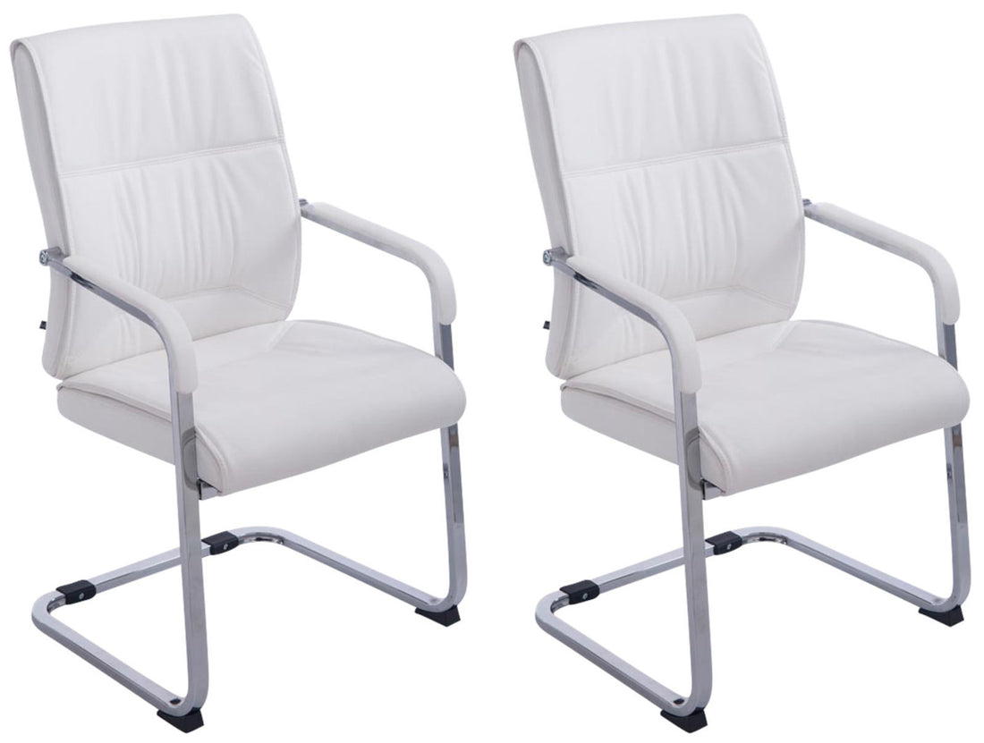 2-delige set Eetkamerstoelen XXL - Cantilever Stoelen - Ergonomisch Design Kleur wit