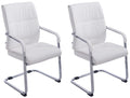 2-delige set Eetkamerstoelen XXL - Cantilever Stoelen - Ergonomisch Design Kleur wit