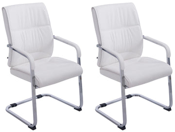 2-delige set Eetkamerstoelen XXL - Cantilever Stoelen - Ergonomisch Design Kleur wit