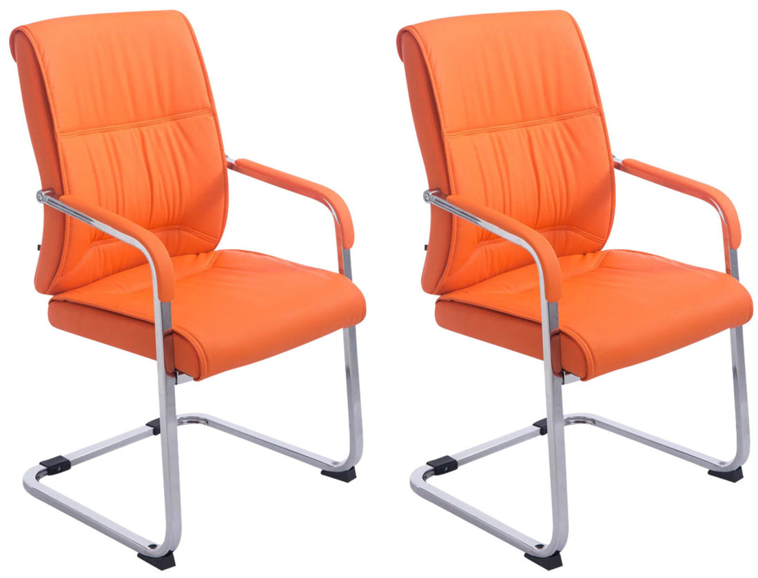 Set van 2 Luxe Eetkamerstoelen - Comfortstoelen - Ergonomisch Design, Stabiel Metaal Frame Kleur oranje