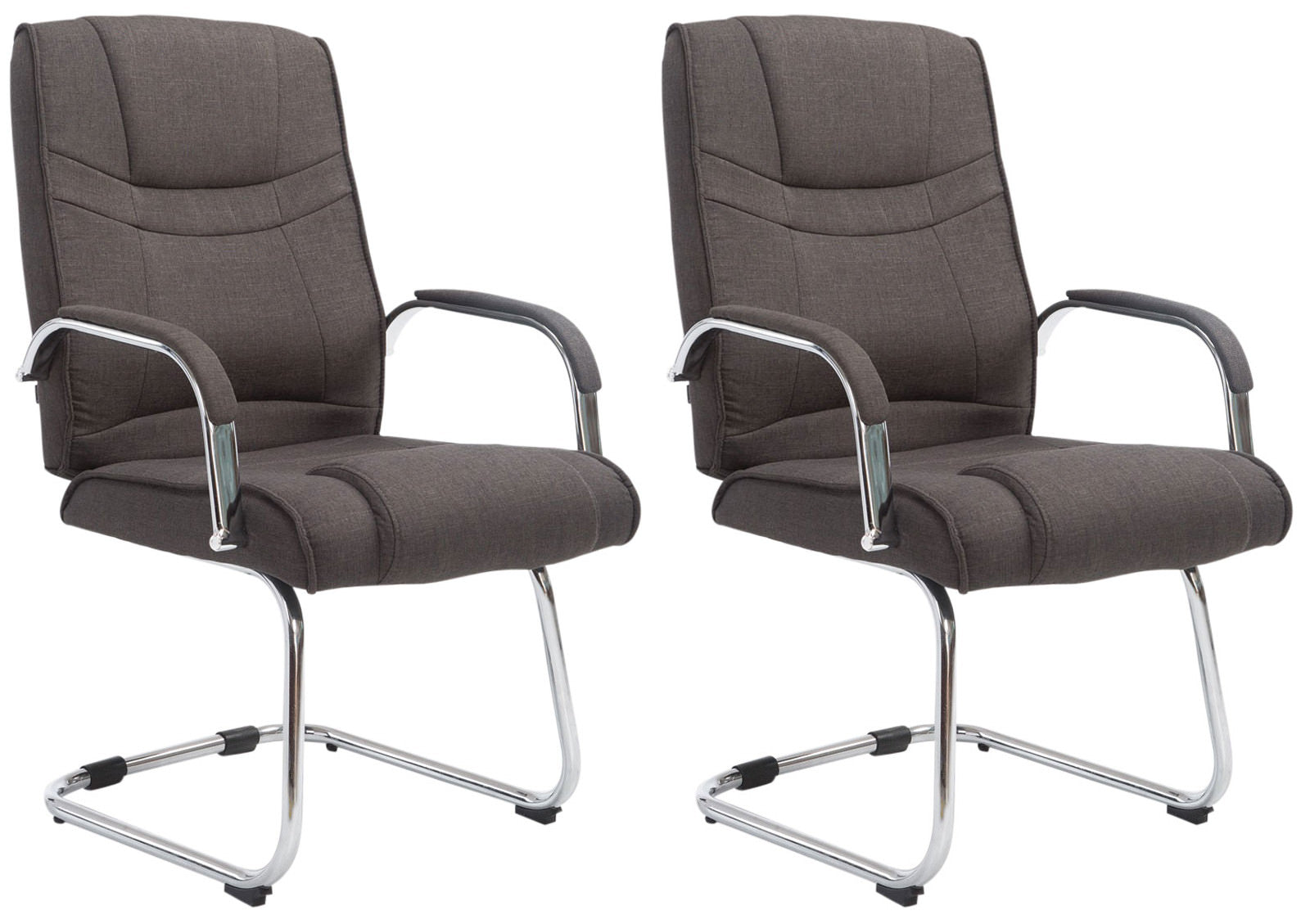 2-delige set Zwervende Stoelen - Moderne Design - Hoge Belastbaarheid 180kg - Polyester Stof Kleur donkergrijs